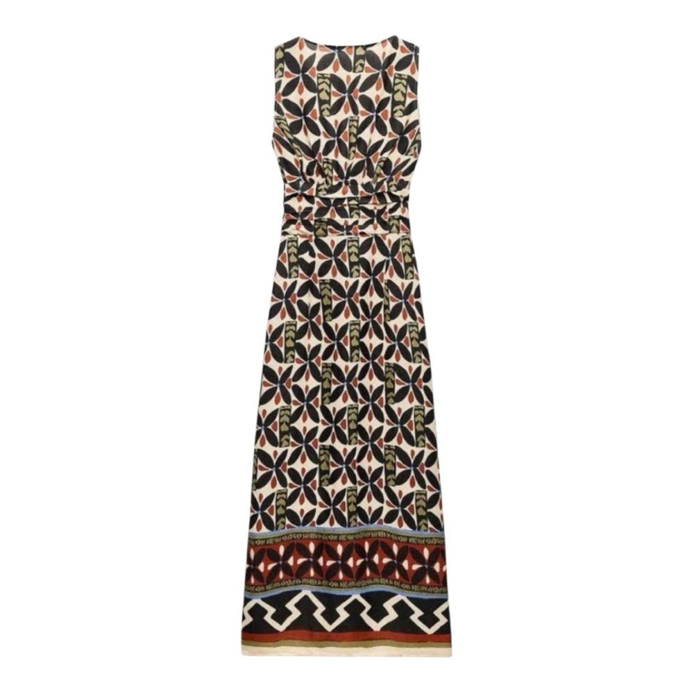 ZARA Printed Cut-Out Midi Dress | Size M | New - Picture 2 of 7